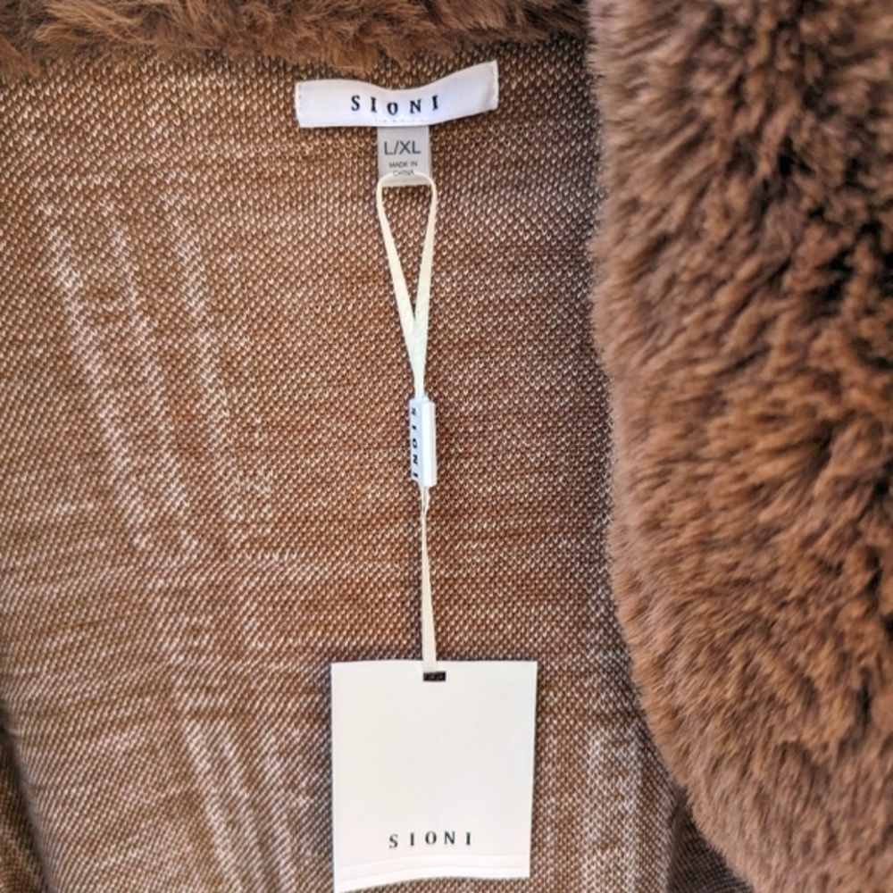 Super Cozy Vegan Fur Oversized Dolman Cardigan Sweater Kimono - Picture 7 of 8